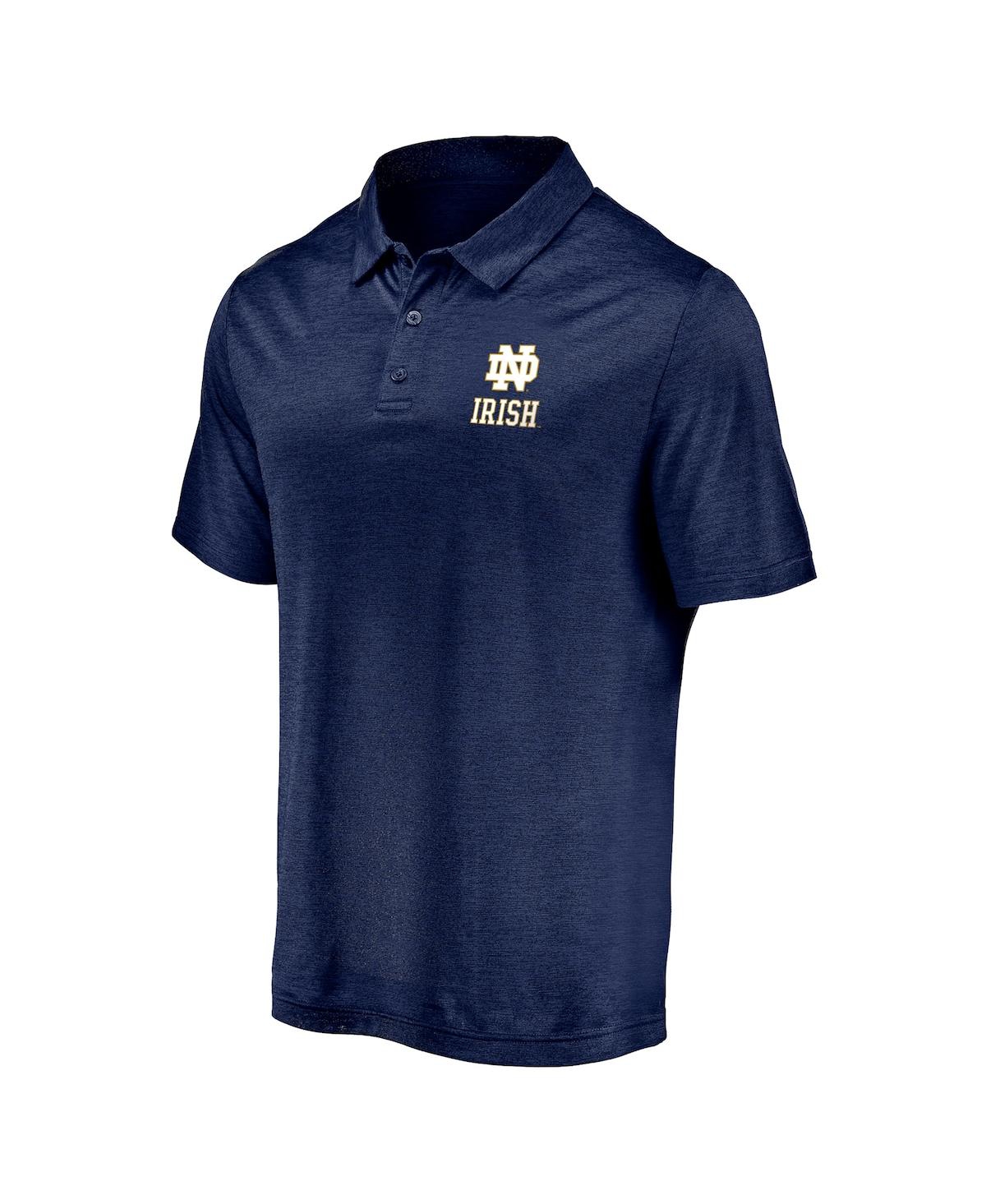 Shop Fanatics Men's  Navy Notre Dame Fighting Irish Primary Logo Striated Polo Shirt