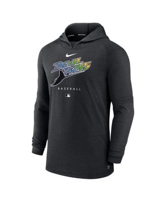 Men's Heather Black Tampa Bay Rays Authentic Collection Early Work Tri-Blend Performance Pullover Hoodie