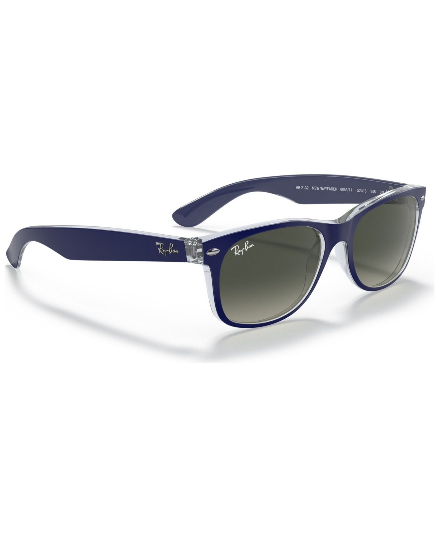 Солнцезащитные очки Ray-Ban Unisex New Wayfarer Gradient Sunglasses, RB2132, цвет: Синий / Зелёный градиентный — фото 4