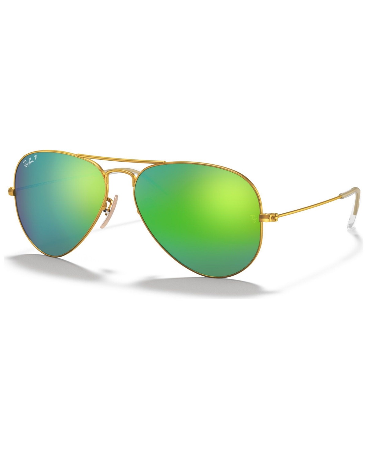 Ray Ban Ray-ban Aviator Rb 3025 Sunglasses In Gold Matte,green Mir Pol