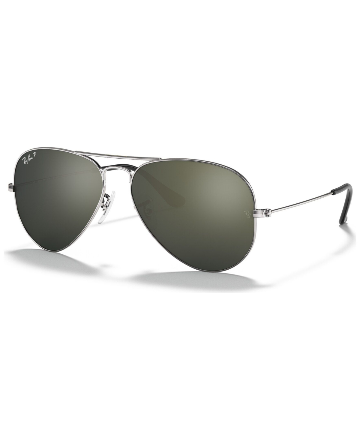 Shop Ray Ban Polarized Sunglasses, Rb3025 Aviator Mirror In Silver,silver Mirror Polar