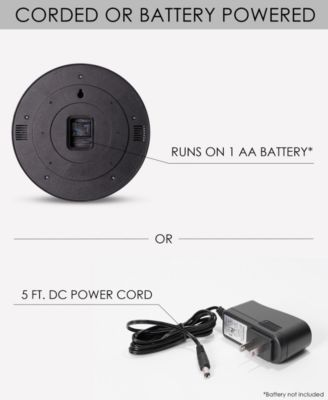 Shelby Retro Round Neon Wall Analog Clock with Pull Chain, 14.5"