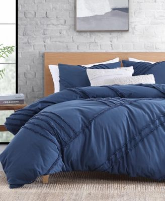 Chenille Block 3 Piece Comforter Set, King