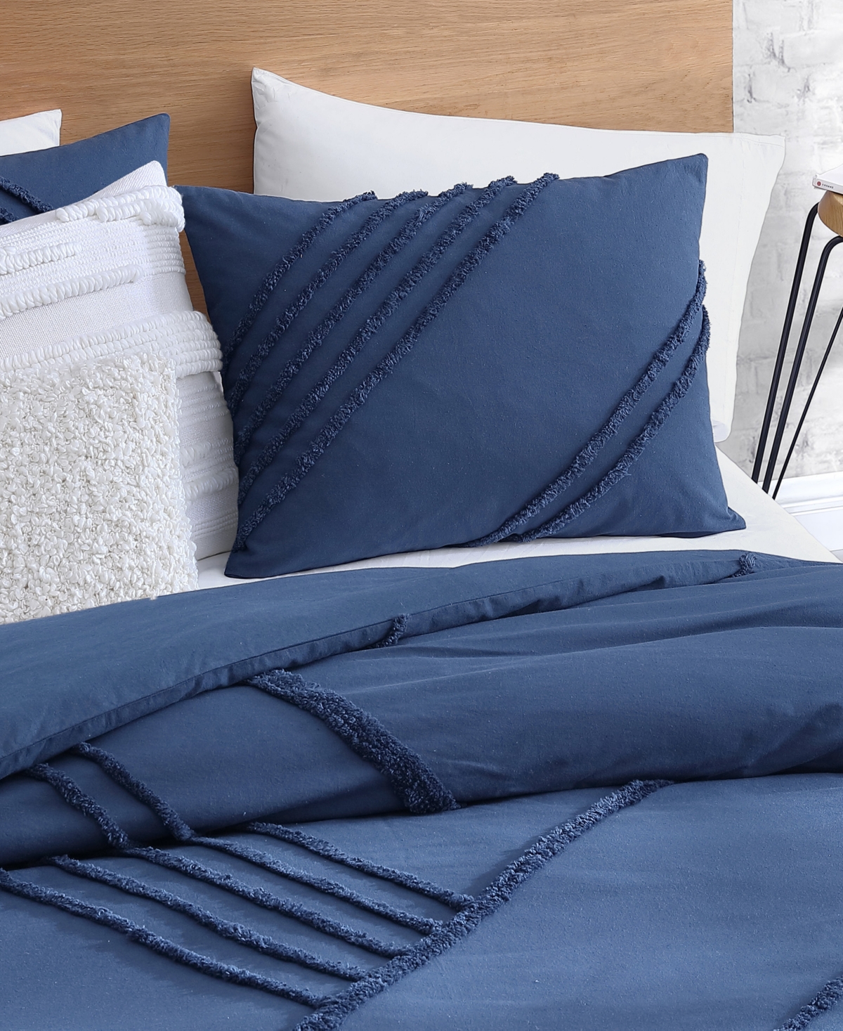 Dkny Chenille Block 3 Piece Duvet Cover Set, King