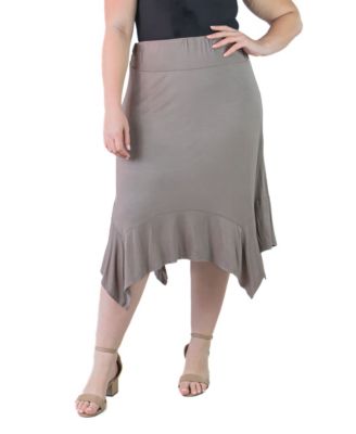 Plus Size Elastic Waist Handkerchief Skirt