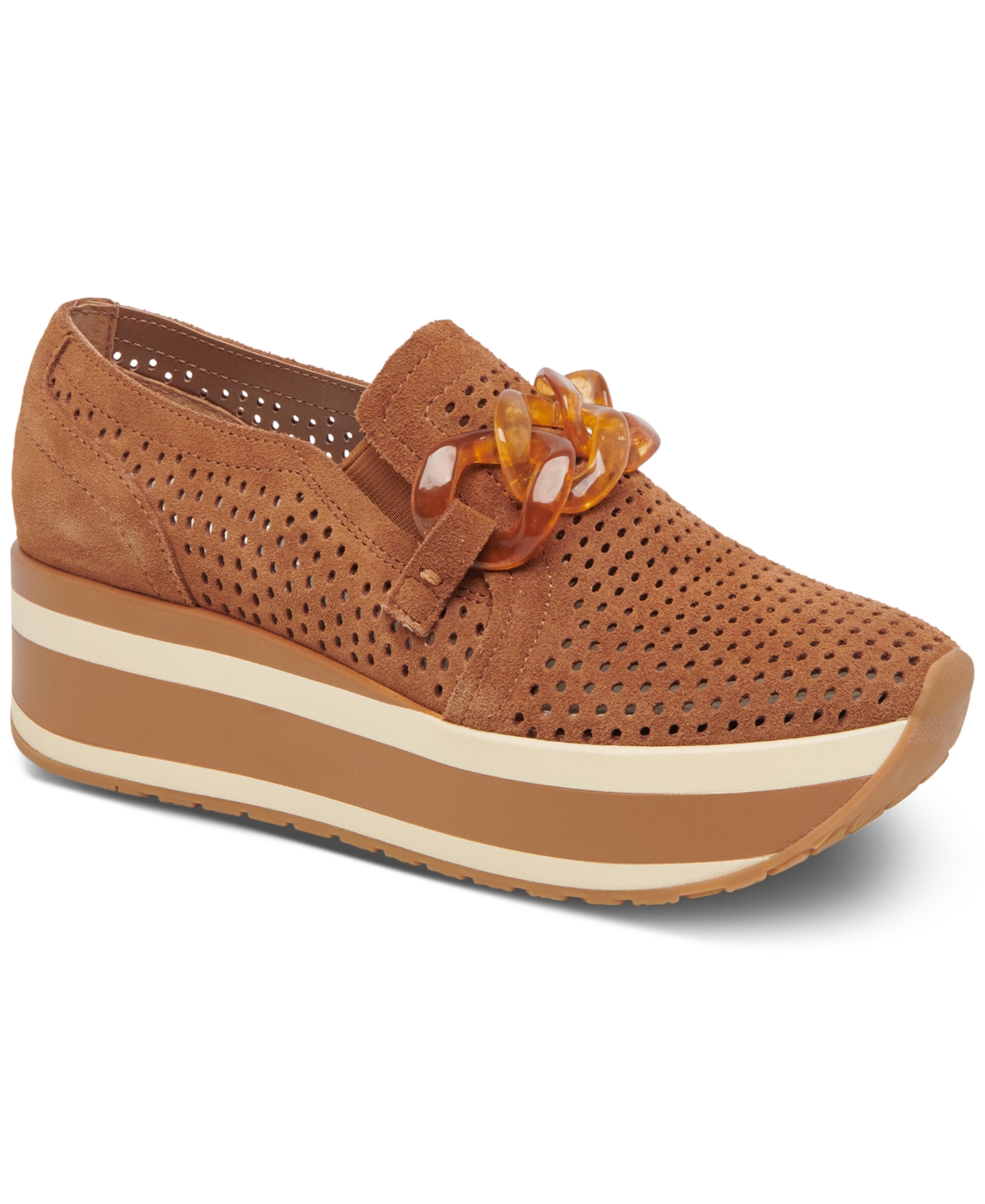 Shop Dolce Vita Women's Jhenee Platform Slip-on Loafer Sneakers In Pecan Suede