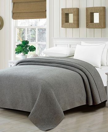 Melange Home 100% Wool Waffle Weave Blanket, King - Ivory