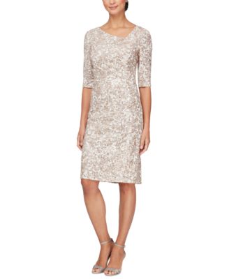 Alex Evenings Women's Sequined Lace Sheath Dress - Macy's