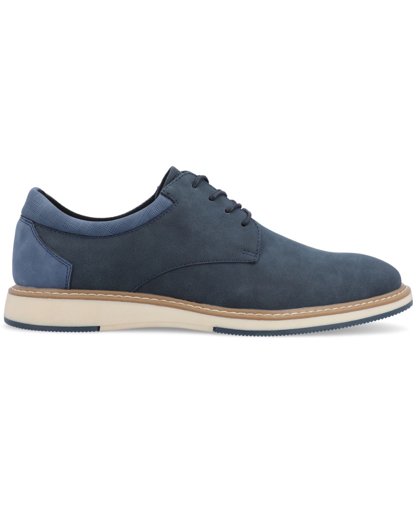 Мужские туфли Vance Co. Hodges Plain Toe Hybrid Dress Shoes, цвет: Синий — фото 2