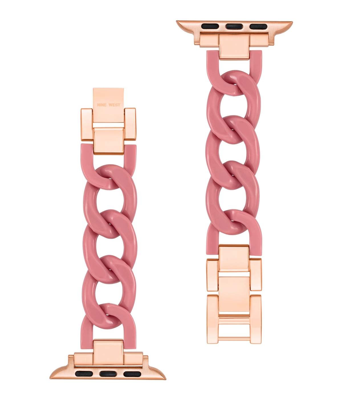 Nine West Women's Plastic Chain Link Bracelet Designed For Apple Watch 42mm (series 1-3 Only) & 44/45/46/49mm In Pink,rose Gold-tone