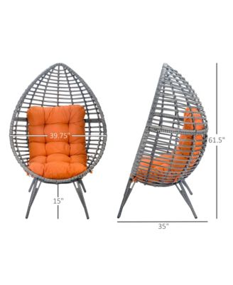 Outdoor Indoor, Teardrop Egg Chair, Cushion, Plastic Rat,