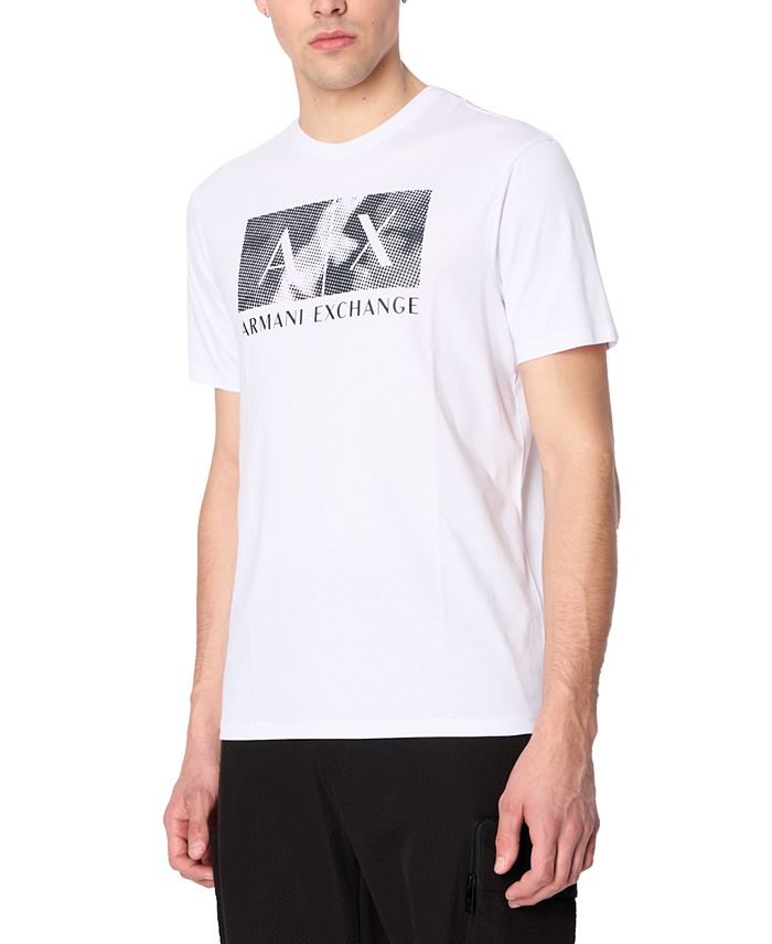 A|X Armani Exchange Men's Graphic Strike Through Logo T-Shirt White Size X-Large