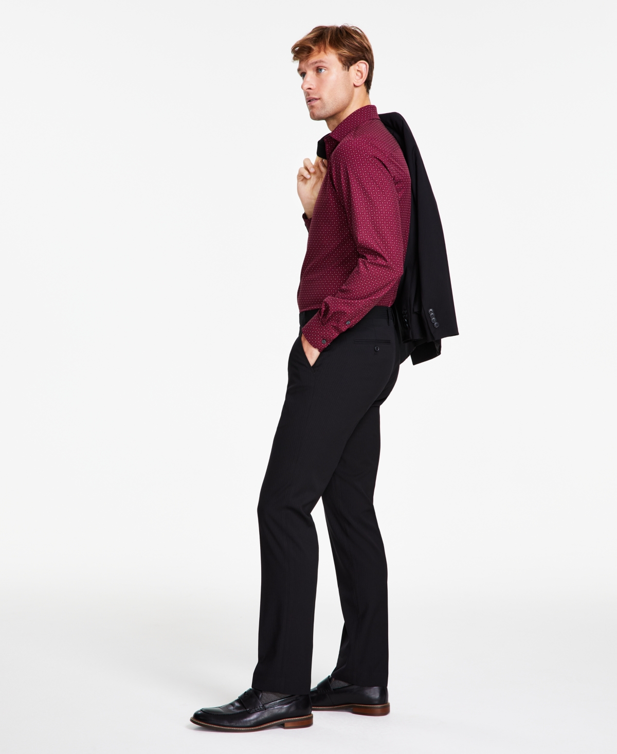 Alfani Men's Slim-fit Stripe Suit Pants, Created For Macy's In Black