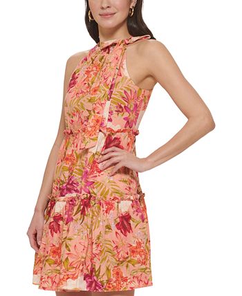 Vince Camuto Women s Bow Neck Ruffle Tier Trapeze Dress Macy s