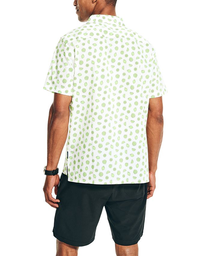 Nautica Men's Navtech Trim Fit Short-Sleeve Shirt - Moisture-Wicking Floral Print (Estate Blue, Small) - View #2