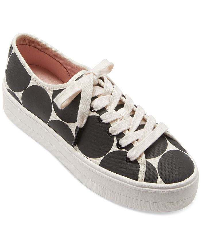 Kate Spade Serve Sneakers, Black/Cream Dot - 9.5