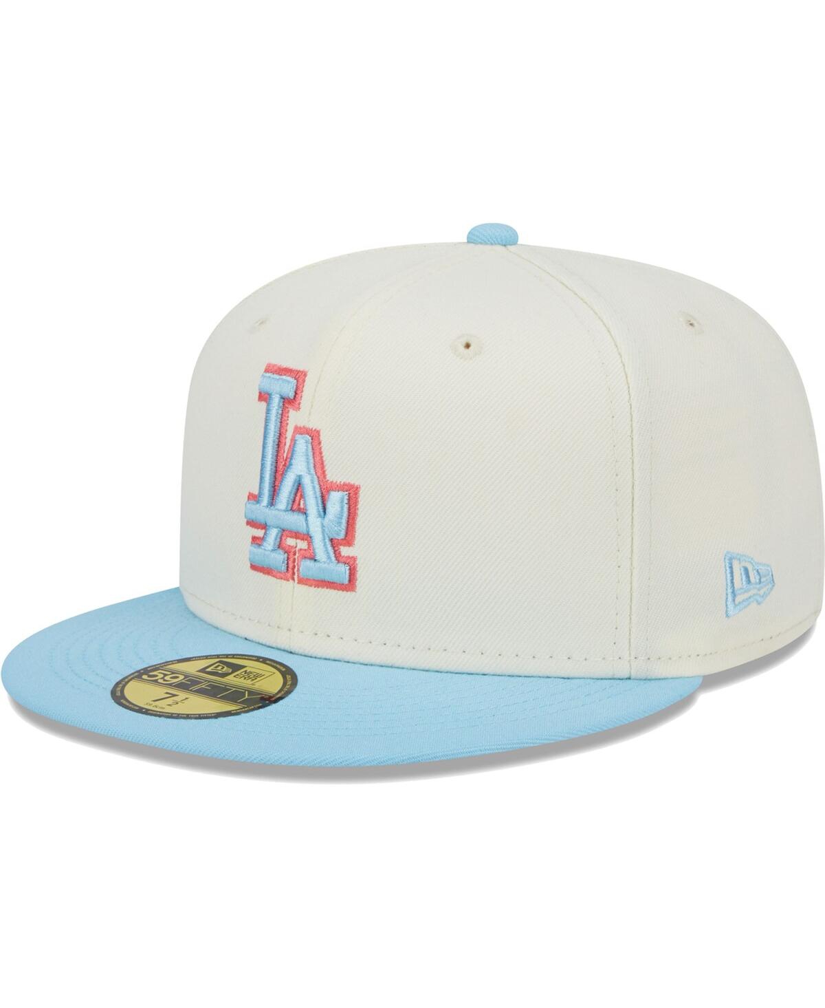 New Era Men's  White And Light Blue Los Angeles Dodgers Spring Basic Two-tone 9fifty Snapback Hat In White,light Blue