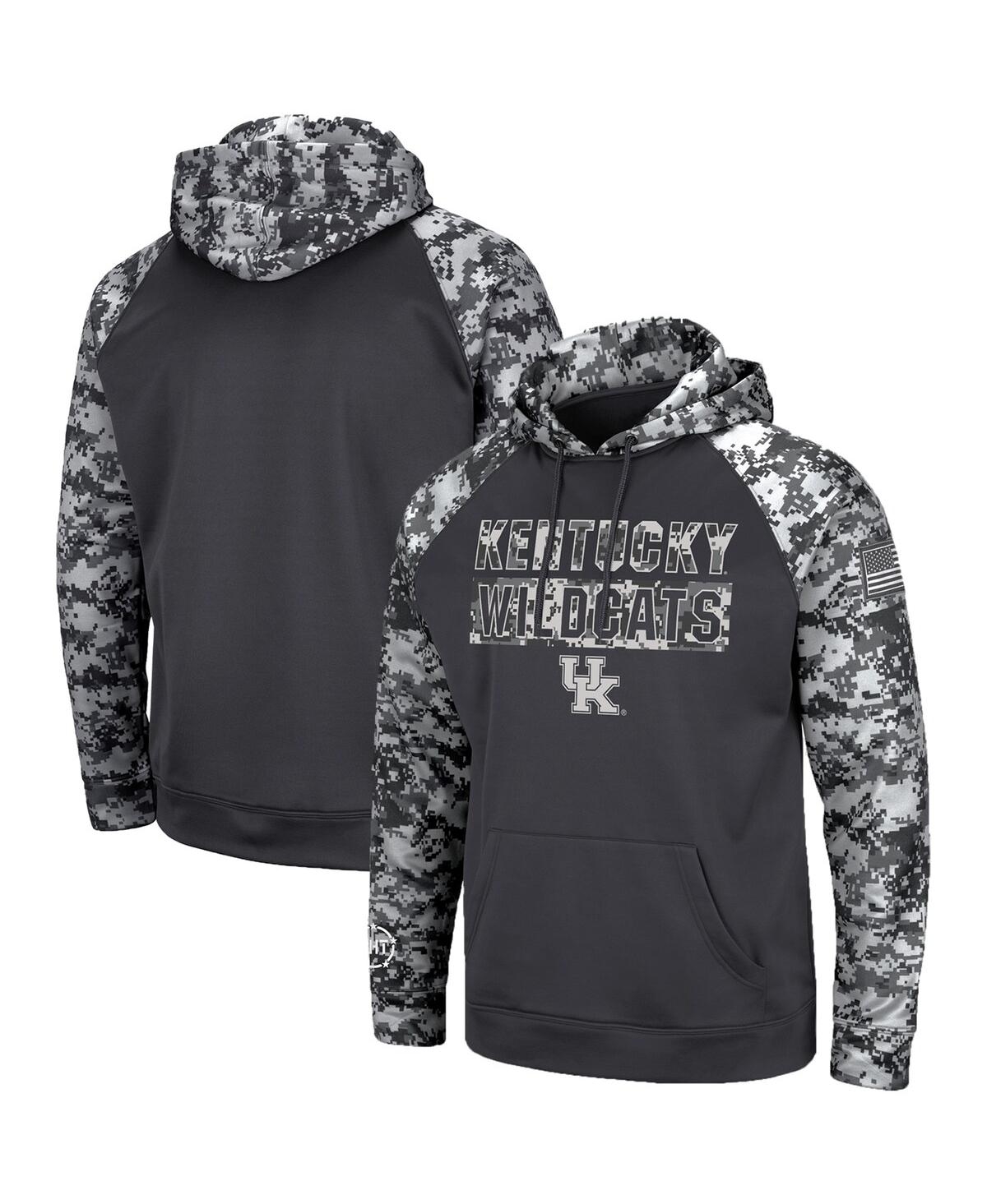 Colosseum Men's  Charcoal Kentucky Wildcats Oht Military-inspired Appreciation Digital Camo Pullover In Charcoal