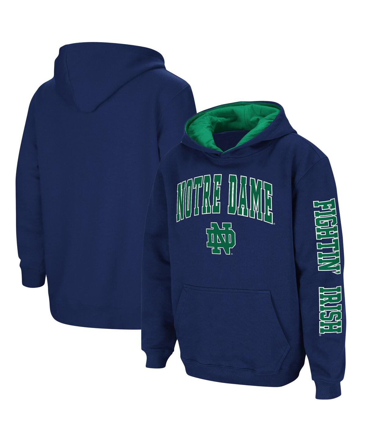 Colosseum Big Boys  Navy Notre Dame Fighting Irish 2-hit Team Pullover Hoodie In Navy
