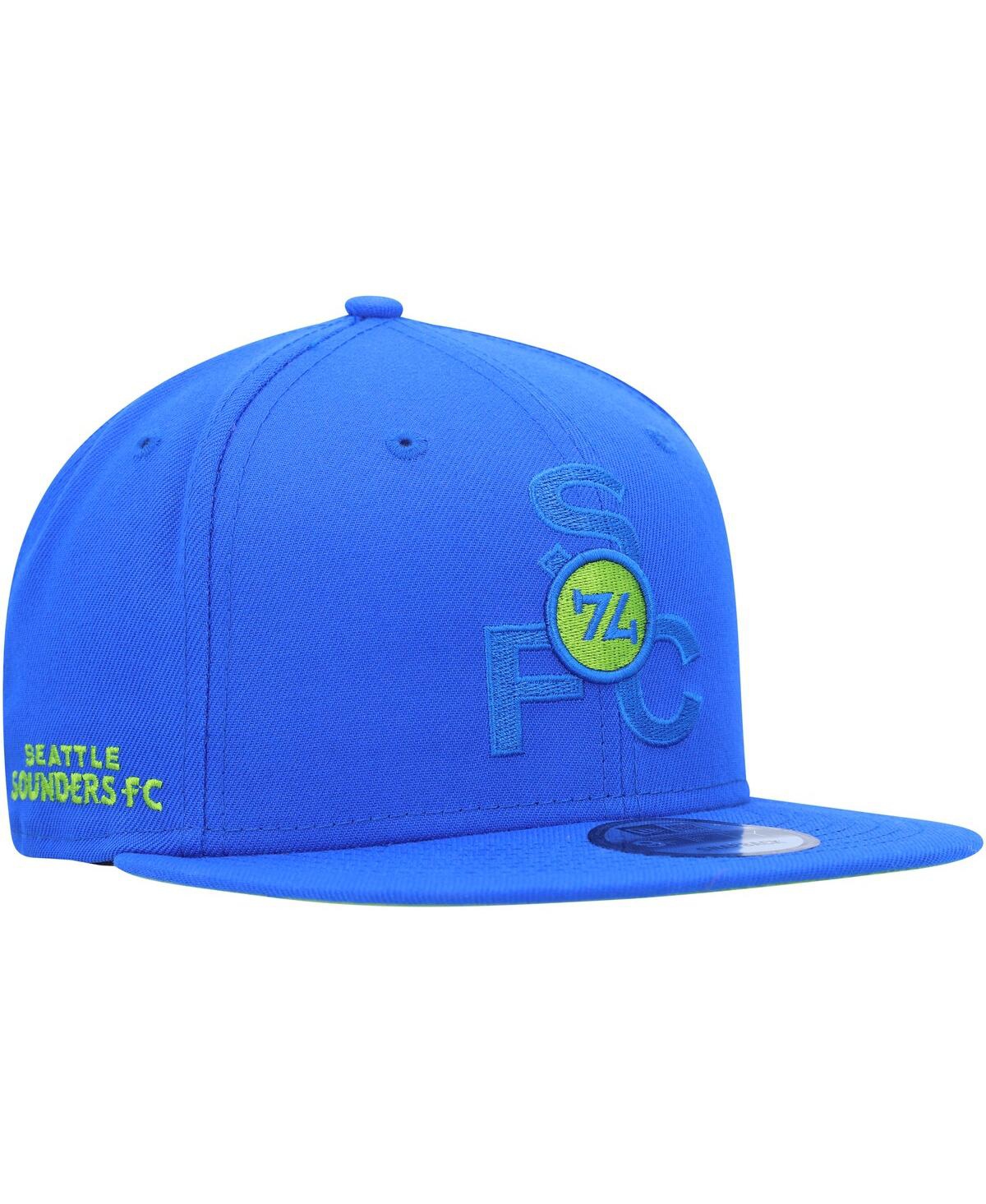 Shop New Era Men's  Blue Seattle Sounders Fc Kick Off 59fifty Fitted Hat