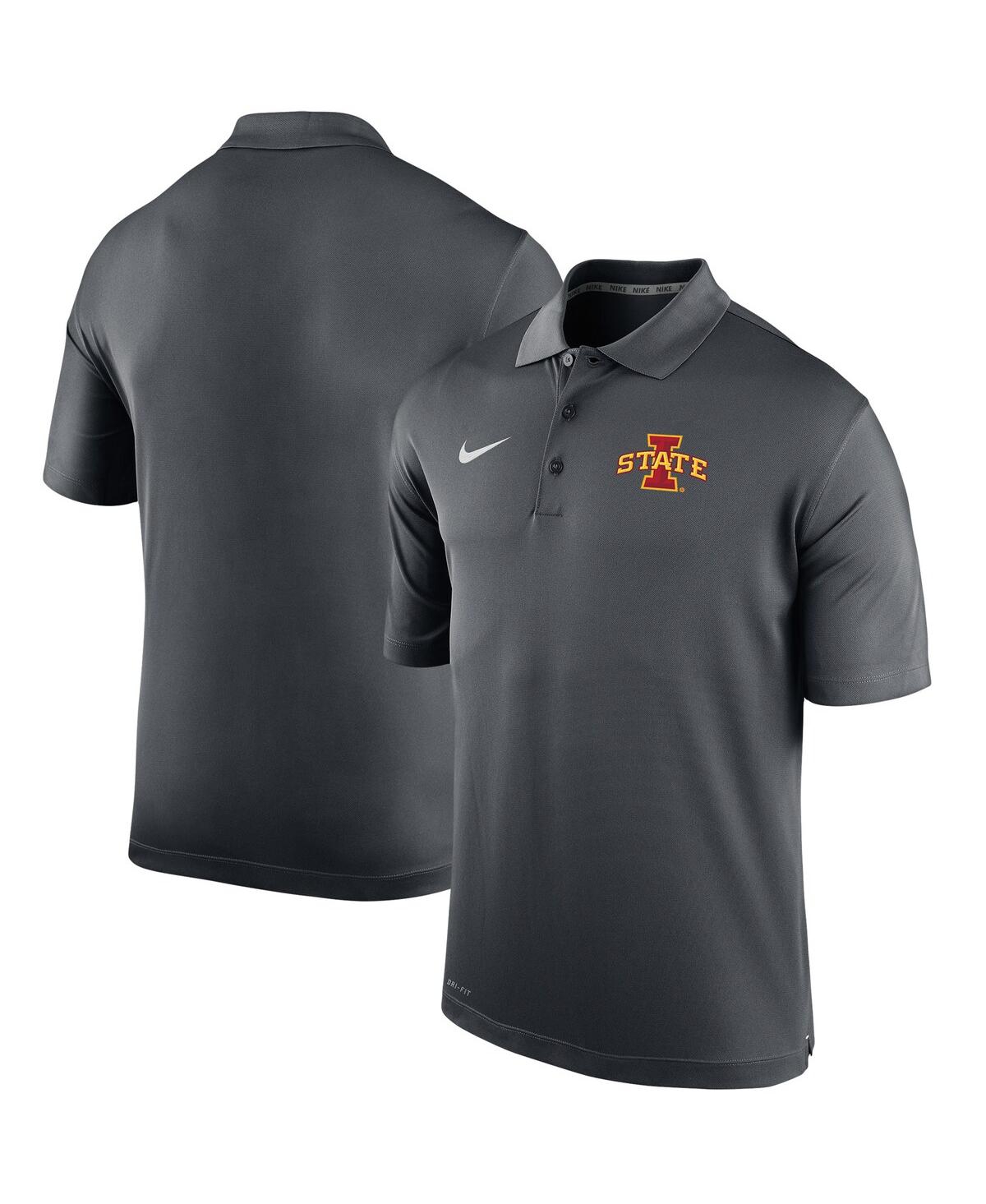 NIKE MEN'S NIKE ANTHRACITE IOWA STATE CYCLONES BIG AND TALL PRIMARY LOGO VARSITY PERFORMANCE POLO SHIRT