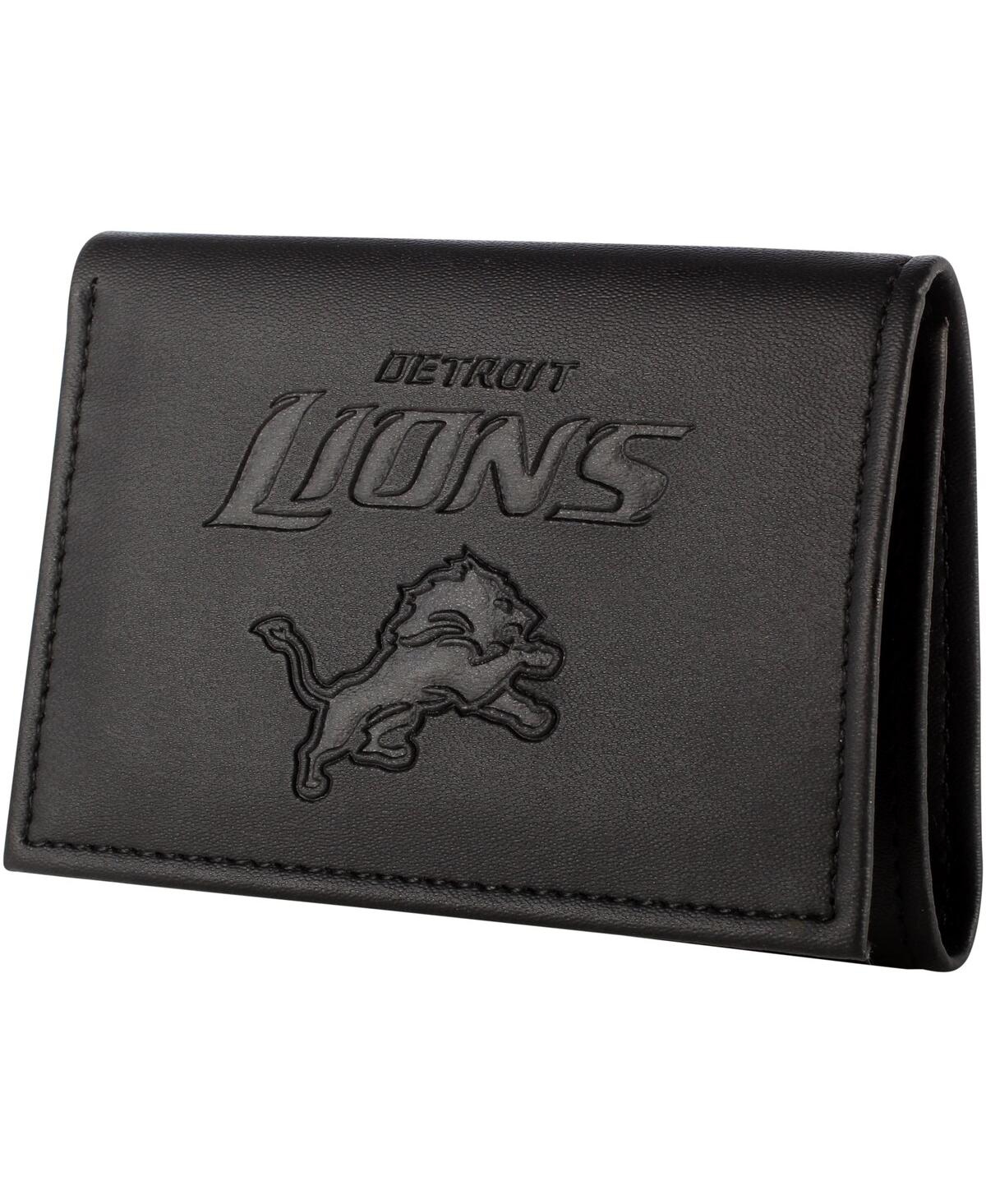 Men's Black Detroit Lions Hybrid Tri-Fold Wallet - Black