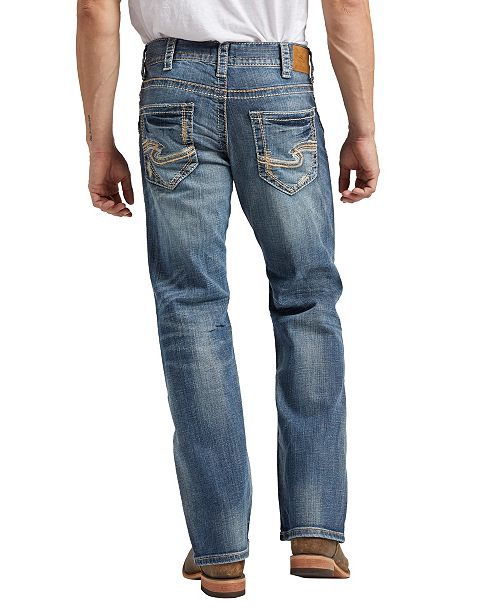 alfani Silver Jeans Co. Men's Zac Relaxed Fit Straight Jeans Men's Fashion & Accessories