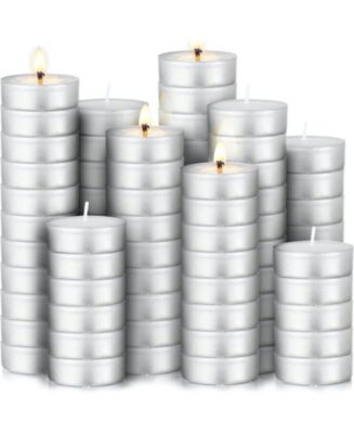  HomeLights Unscented Tealight Candles - 100 Pack, 8hr Smokeless  White Votive Candles for Shabbat, Weddings, Home Decor : Home & Kitchen