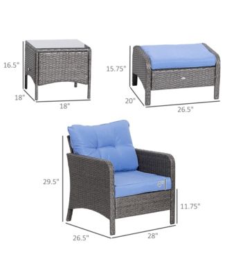 5-Piece Outdoor Rat Patio Set with Table,