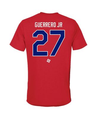 Men's Vladimir Guerrero Jr. Red Dominican Republic Baseball 2023 World Baseball Classic Name and Number T-shirt