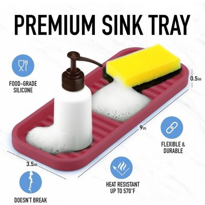 Silicone Sponge Holder for Kitchen Sink - Flexible Multipurpose Soap Tray