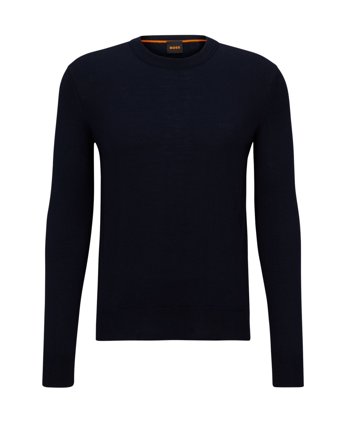 Hugo Boss Boss By  Men's Regular-fit Tonal Logo Crew-neck Sweater, Created For Macy's In Dark Blue