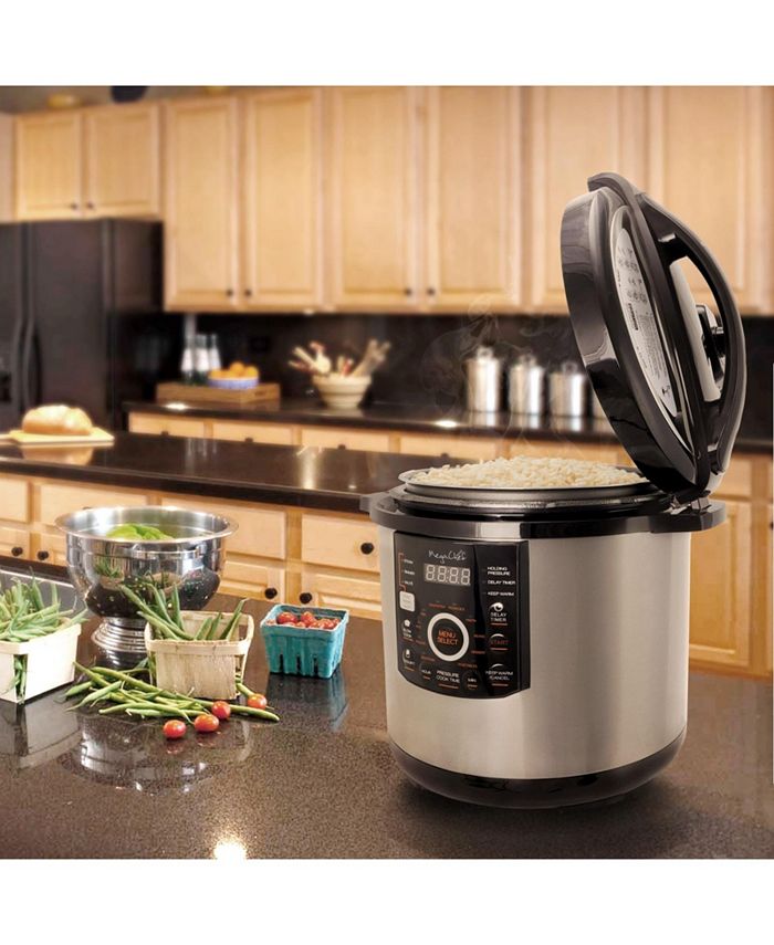 MegaChef 12 Qt. Steel Digital Pressure Cooker with 15 Presets and Glass