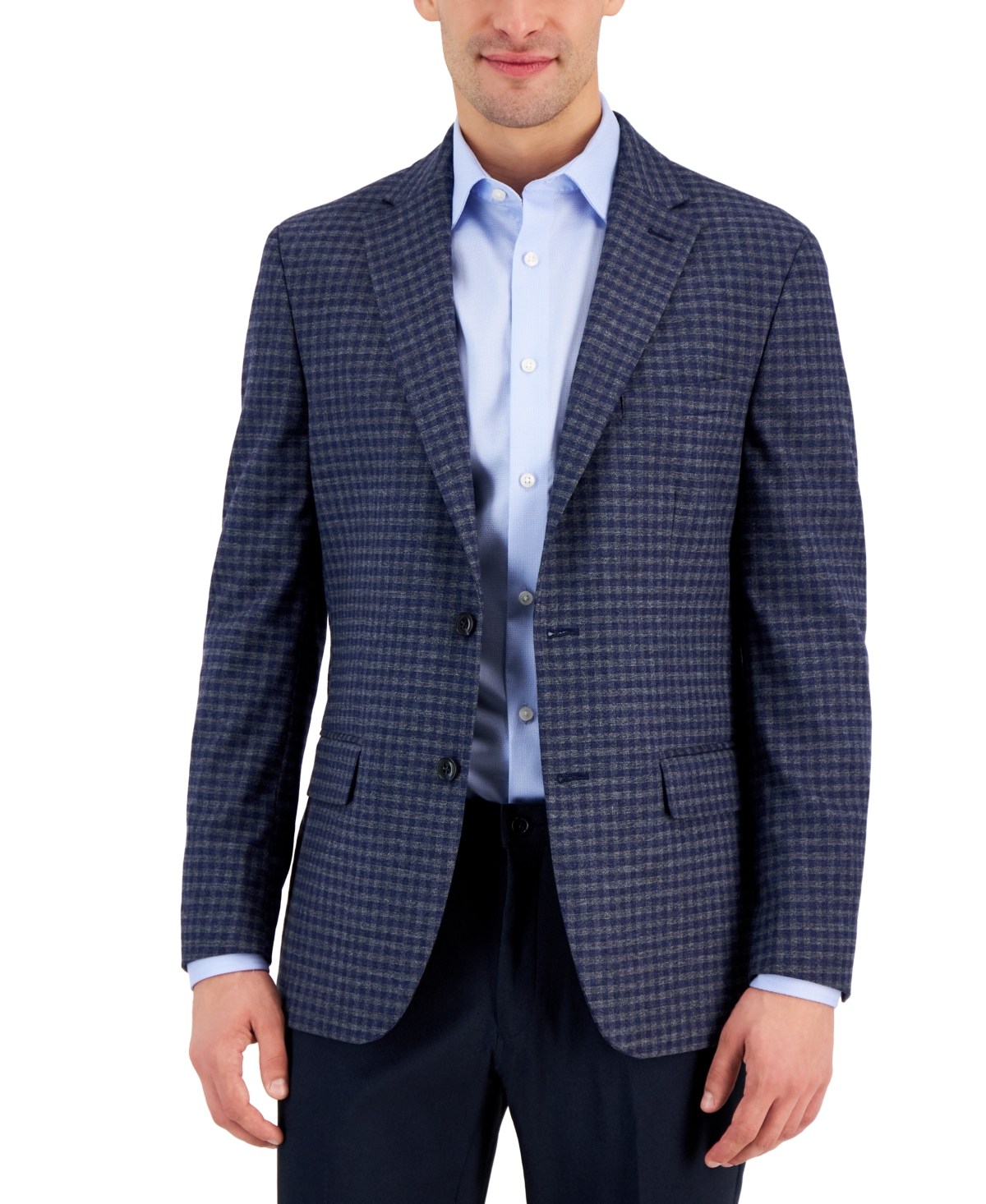 Tommy Hilfiger Men's Modern-fit Pattern Sport Coats In Blue Grey