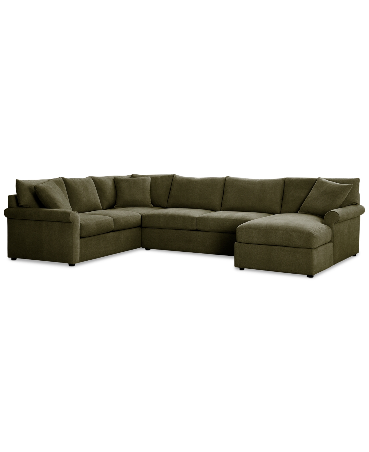 Furniture Closeout! Wrenley 138" 3-pc. Fabric Sectional Chaise Sofa, Created For Macy's In Olive