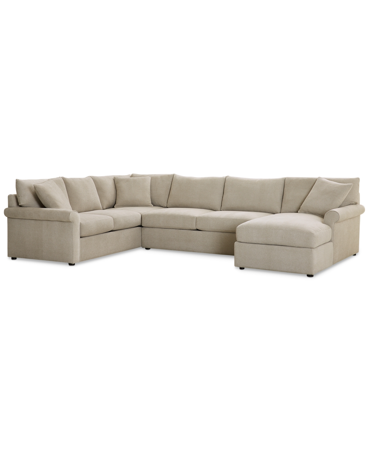 Furniture Wrenley 138" 3-pc. Fabric Sectional Chaise Sofa, Created For Macy's In Dove
