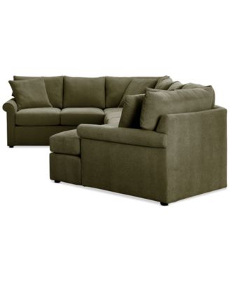 CLOSEOUT! Wrenley 170" 3-Pc. Fabric Sectional Full Sleeper Cuddler Chaise Sofa, Created for Macy's
