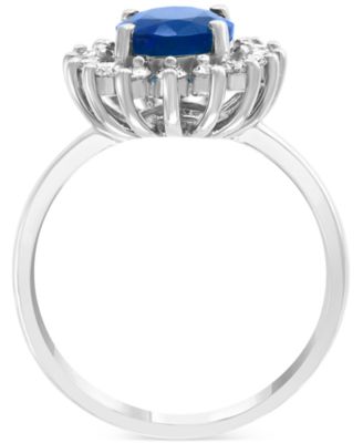 EFFY&reg; Sapphire (1-7/8 ct. t.w.) & Diamond (3/8 ct. t.w.) Halo Ring in 14k Gold (Also available in Emerald and White Gold)