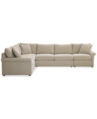 CLOSEOUT! Wrenley 137" 5-Pc. Fabric L-Shape Modular Sectional Sofa
