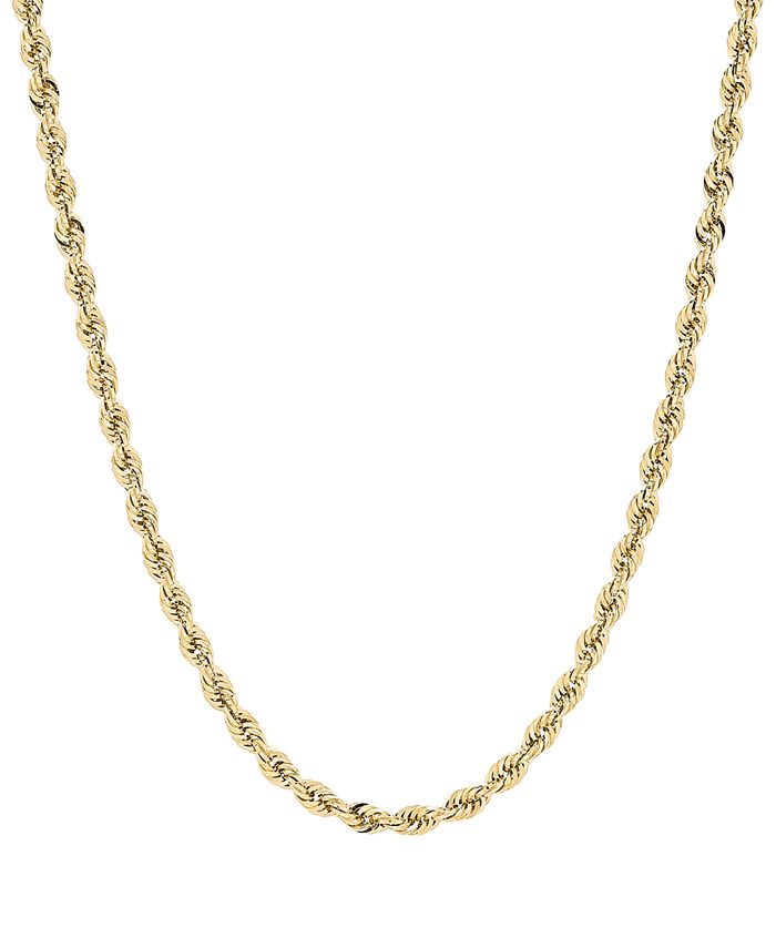 Macy's Glitter Rope Link 24" Chain Necklace (41/2mm) in 14k Gold Macy's