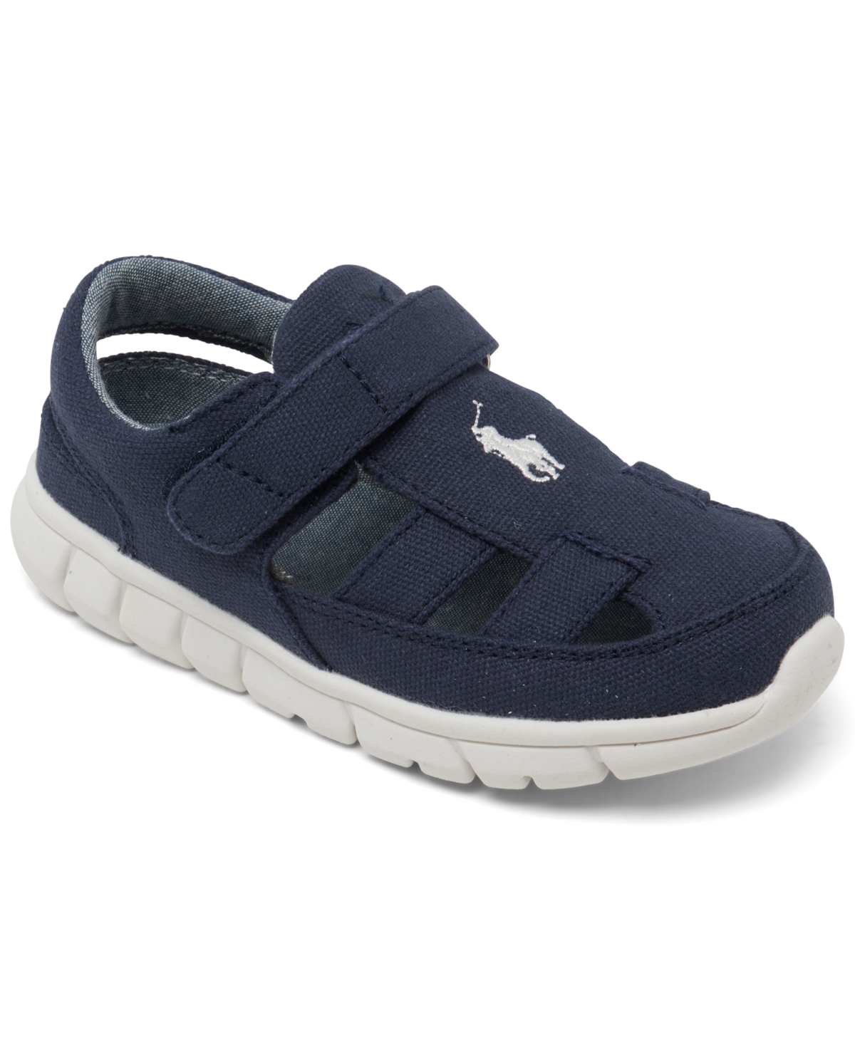 Polo Ralph Lauren Babies' Toddler Kids Barnes Fisherman Ez Stay-put Closure Casual Sneakers From Finish Line In Navy
