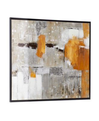 Canvas Abstract Framed Wall Art with Black Frame, 48" x 2" x 36"