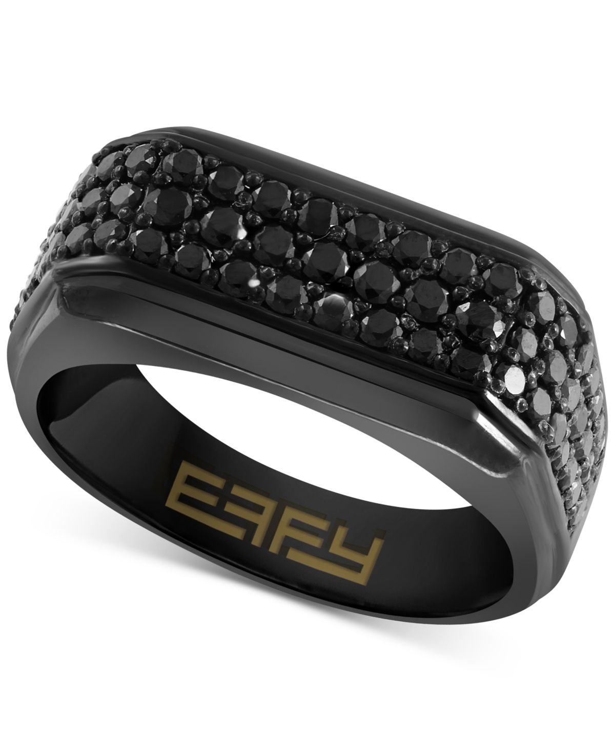 Effy Collection Effy Men's Black Spinel Ring (1-5/8 Ct. T.w.) In Black Pvd-plated Sterling Silver