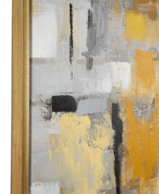 Canvas Abstract Framed Wall Art with Gold-Tone Frame, 39" x 2" x 39"