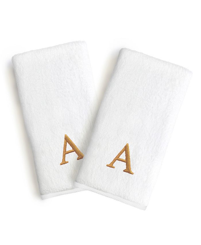 Linum Home Bookman Gold Font Monogrammed Luxury 100 Turkish