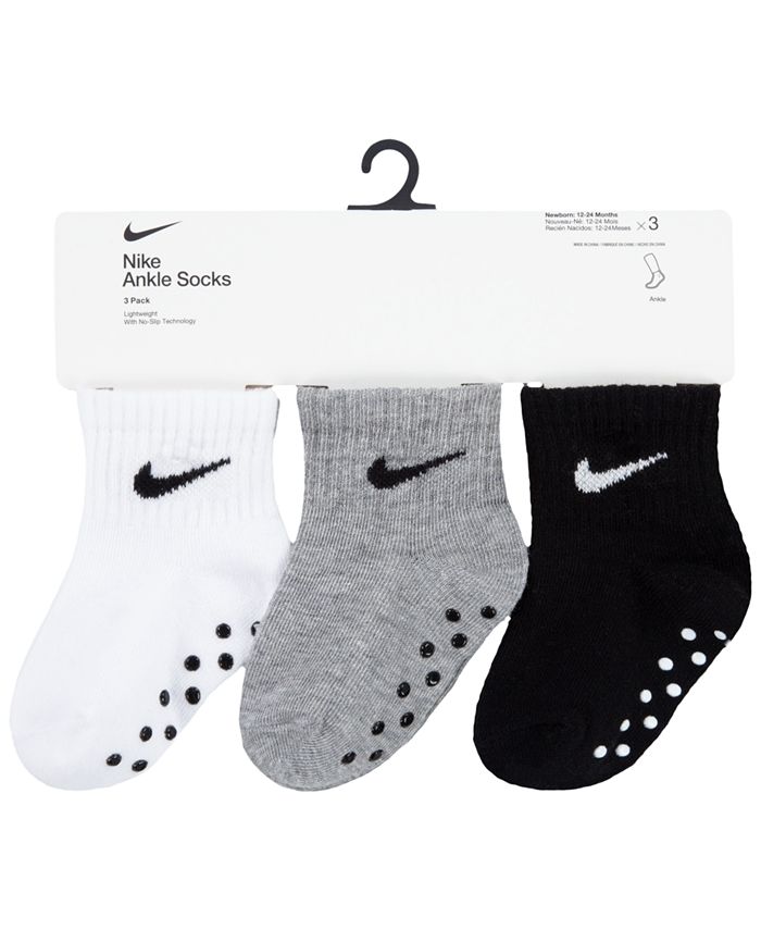 etikette indsprøjte kollektion Nike Baby Boys Core Swoosh Gripper Socks, Pack of 3 - Macy's