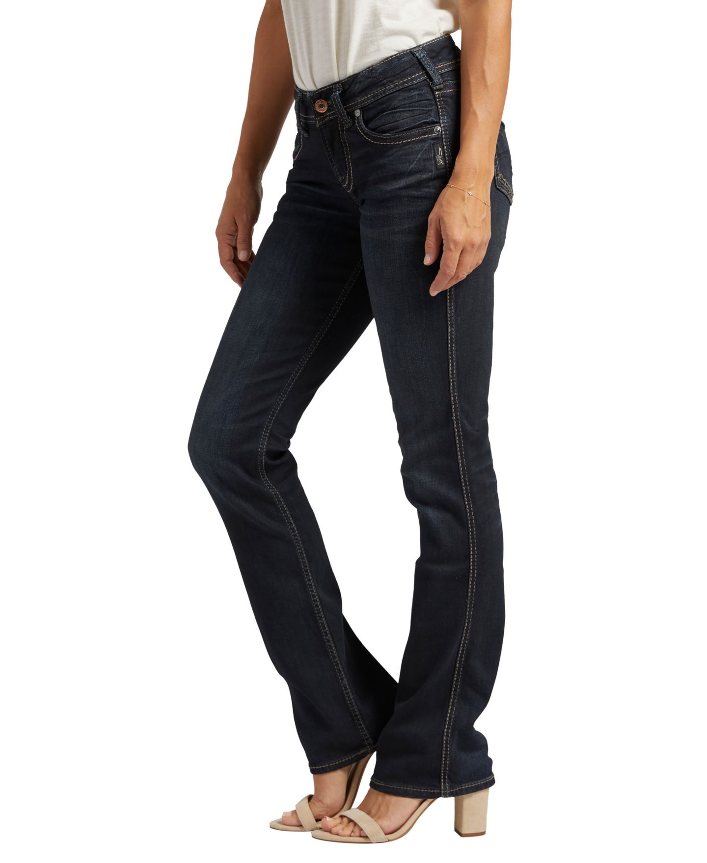 Женские джинсы Silver Jeans Co. Suki Mid Rise Curvy Bootcut, цвет: Индиго — фото 3