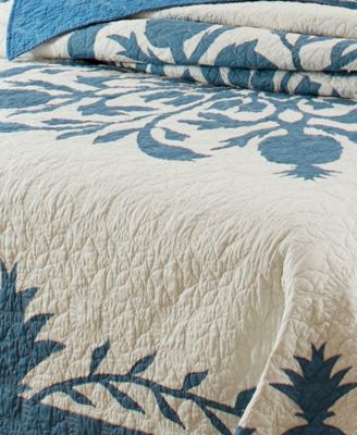 CLOSEOUT! Aloha Pineapple Embroidered Quilt, King
