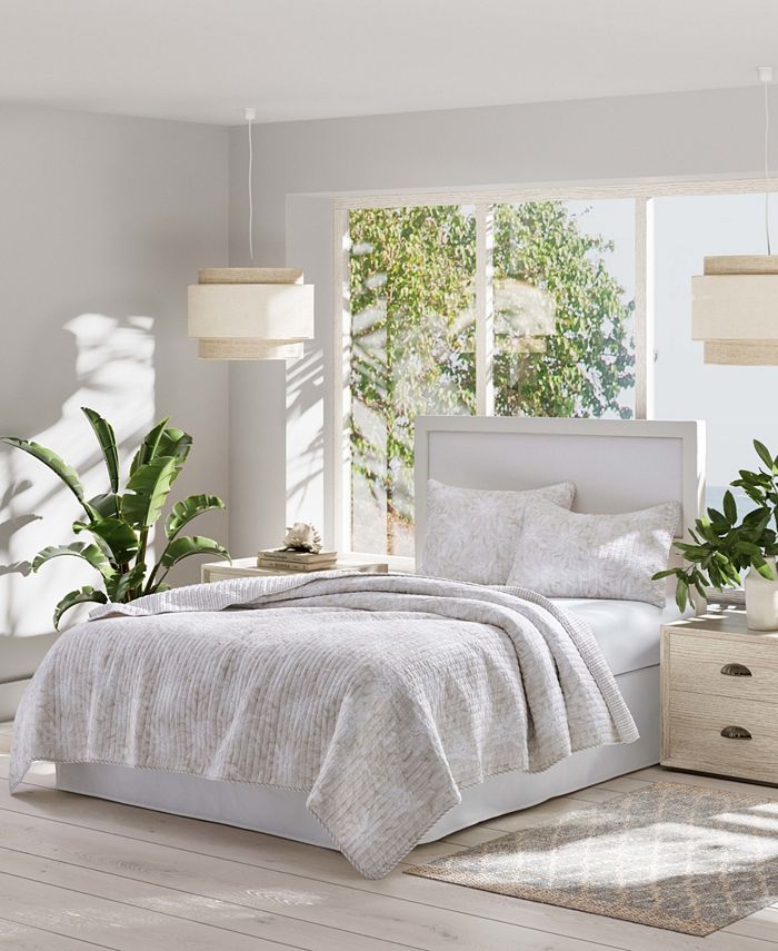 Tommy Bahama Home Makena Cotton Reversible 3 Piece Quilt Set, Full