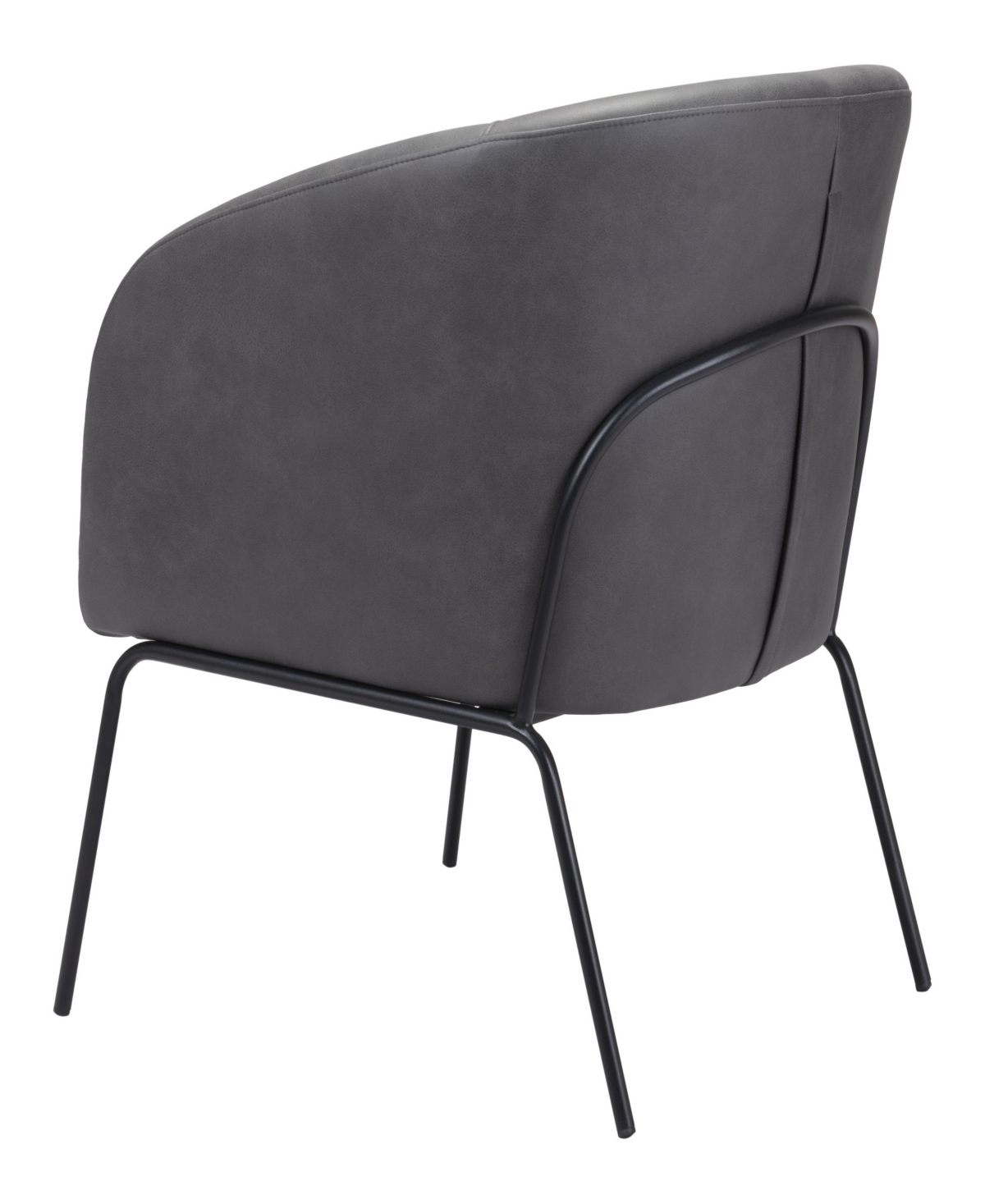 Zuo Steel, Polyester Quinten Boho Chic Accent Chair - Vintage-like Gray, Gold
